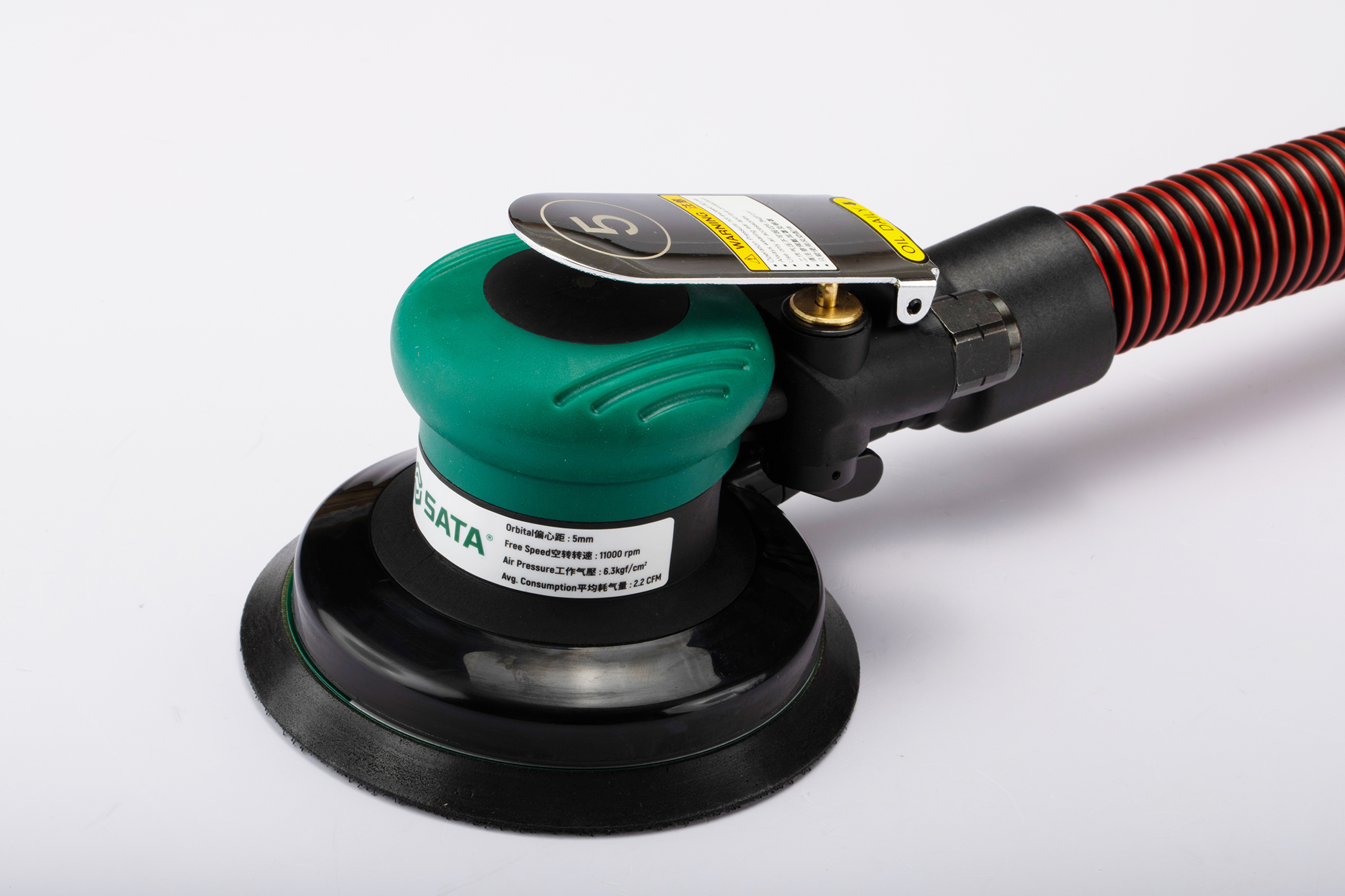5"工业级自吸尘式气动打磨机(偏心距5MM)